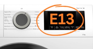 کد خطای e13 یا f13 در ماشین ظرفشویی بوش