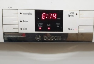 کد خطای e14 یا f14 در ماشین ظرفشویی بوش