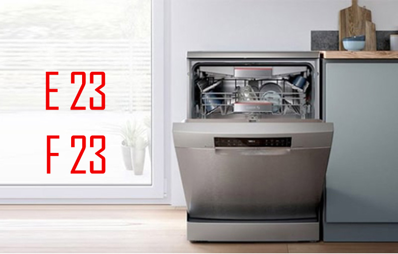 پیغام خطای e23 و f23 در ماشین ظرفشویی بوش