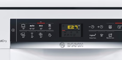 پیغام خطای e27 و f27 در ماشین ظرفشویی بوش	
