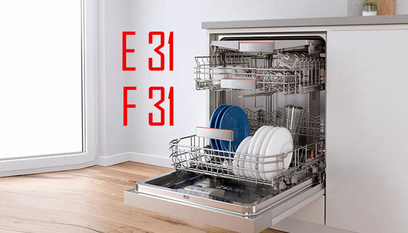 پیغام خطای e31 و f31 در ماشین ظرفشویی بوش