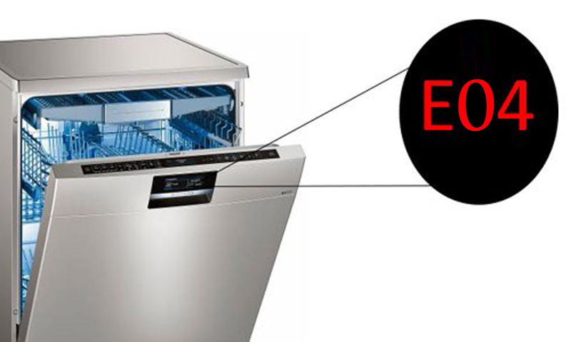 پیغام خطای e04 و f04 در ماشین ظرفشویی بوش