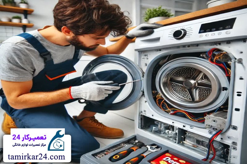 مراحل انجام تعمیر لباسشویی آریستون توسط تعمیرکار 24 
