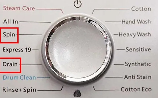 دکمه خشک کن لباسشویی