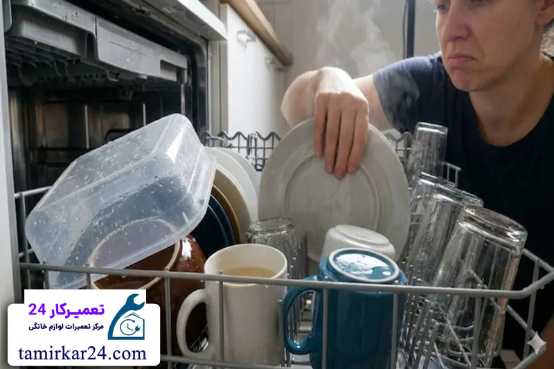 خشک نکردن ظروف توسط ماشین ظرفشویی 