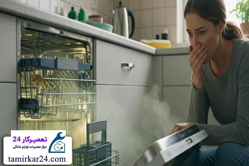 دلایل نشت آب و بوی بد در ماشین ظرفشویی سام 